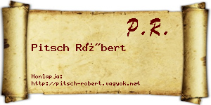 Pitsch Róbert névjegykártya
